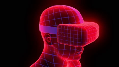 VR-Virtual-Reality-Headset-Hologramm-Futuristische-Animation-HMD-Spiel-Tech-Loop-4k